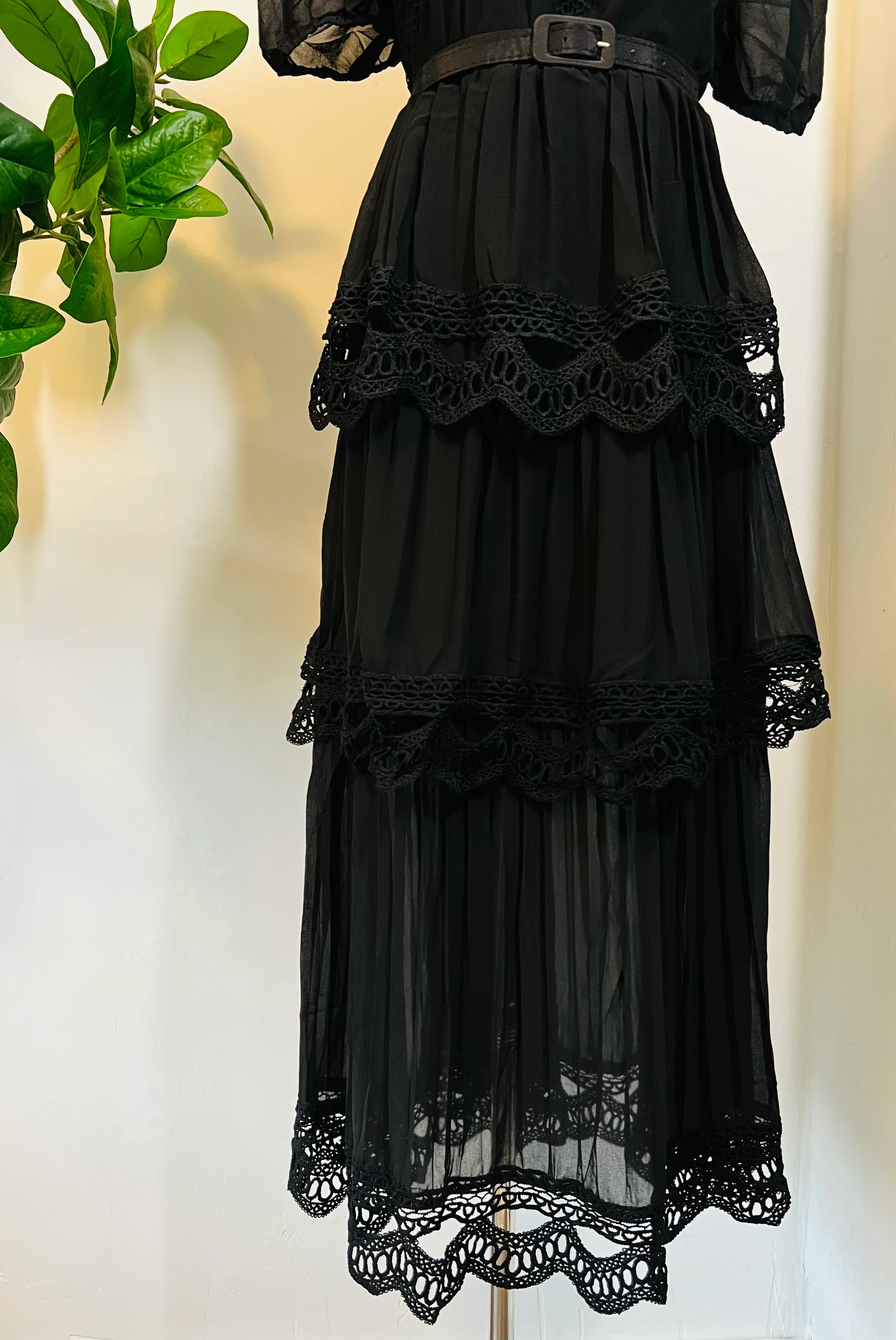 Annabel - Romantic Cottage Goth Tiered Dress - Image 8