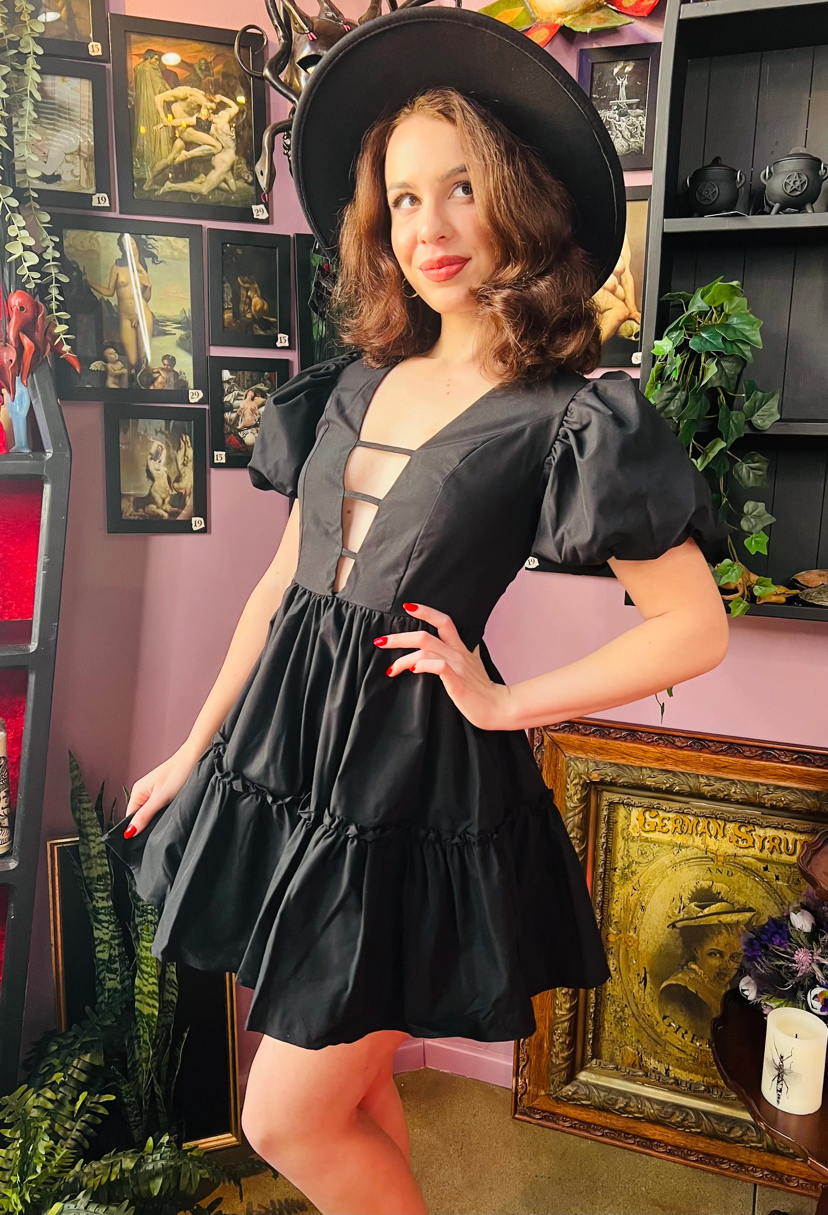 Austen - Cottage Core Bubble Party Dress with Cut Out Neckline - READY TO SHIP - Image 6