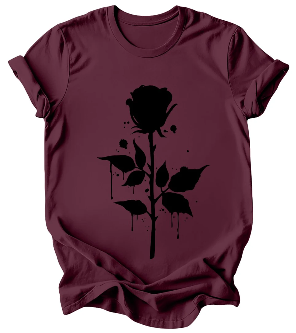 Dripping Rose - Burgundy or Emerald T-Shirt