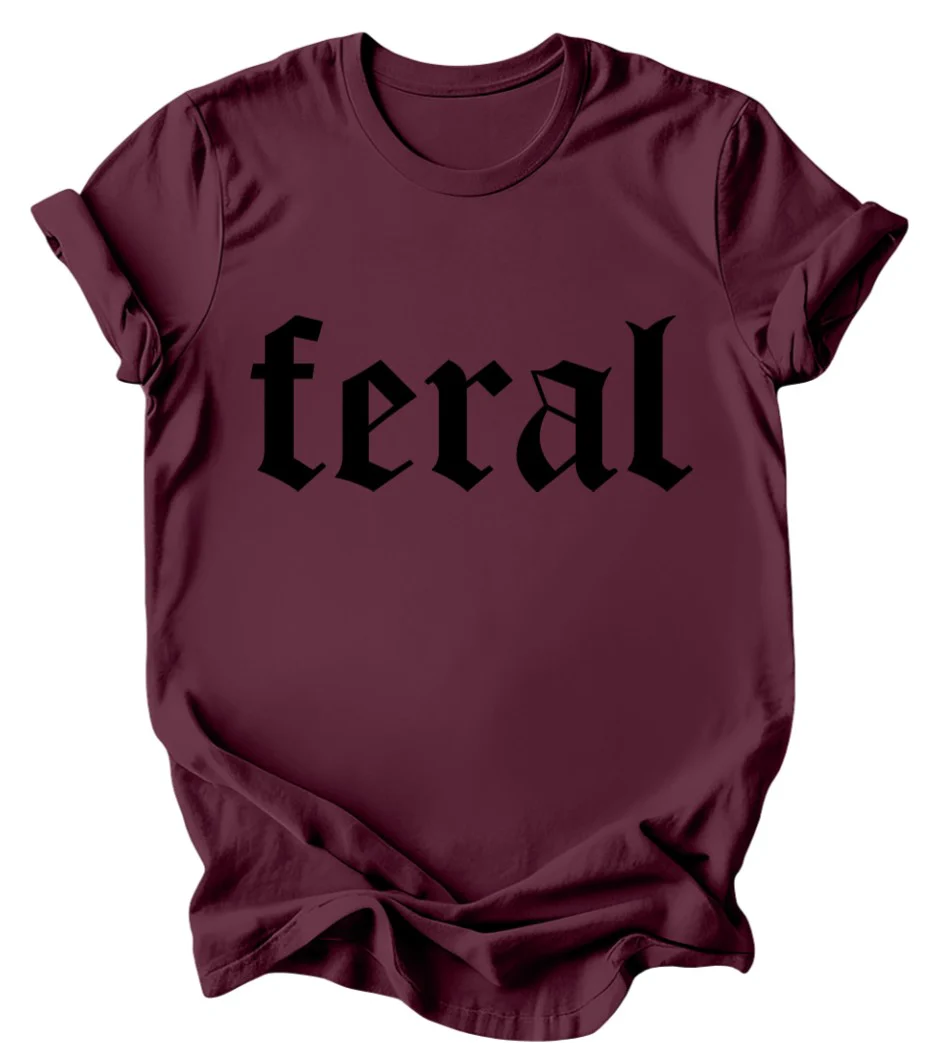 Feral - Burgundy or Emerald T-Shirt - Image 2