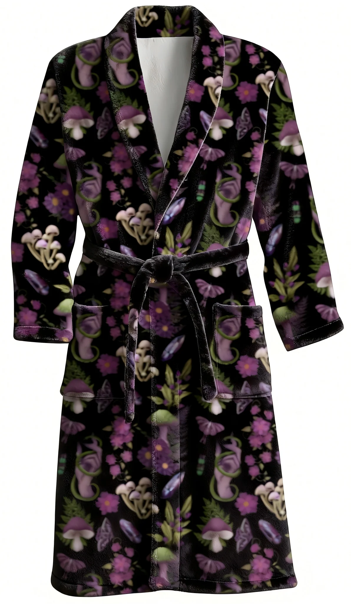 Fleece Robe - Mystic Mushrooms - Ready to Ship