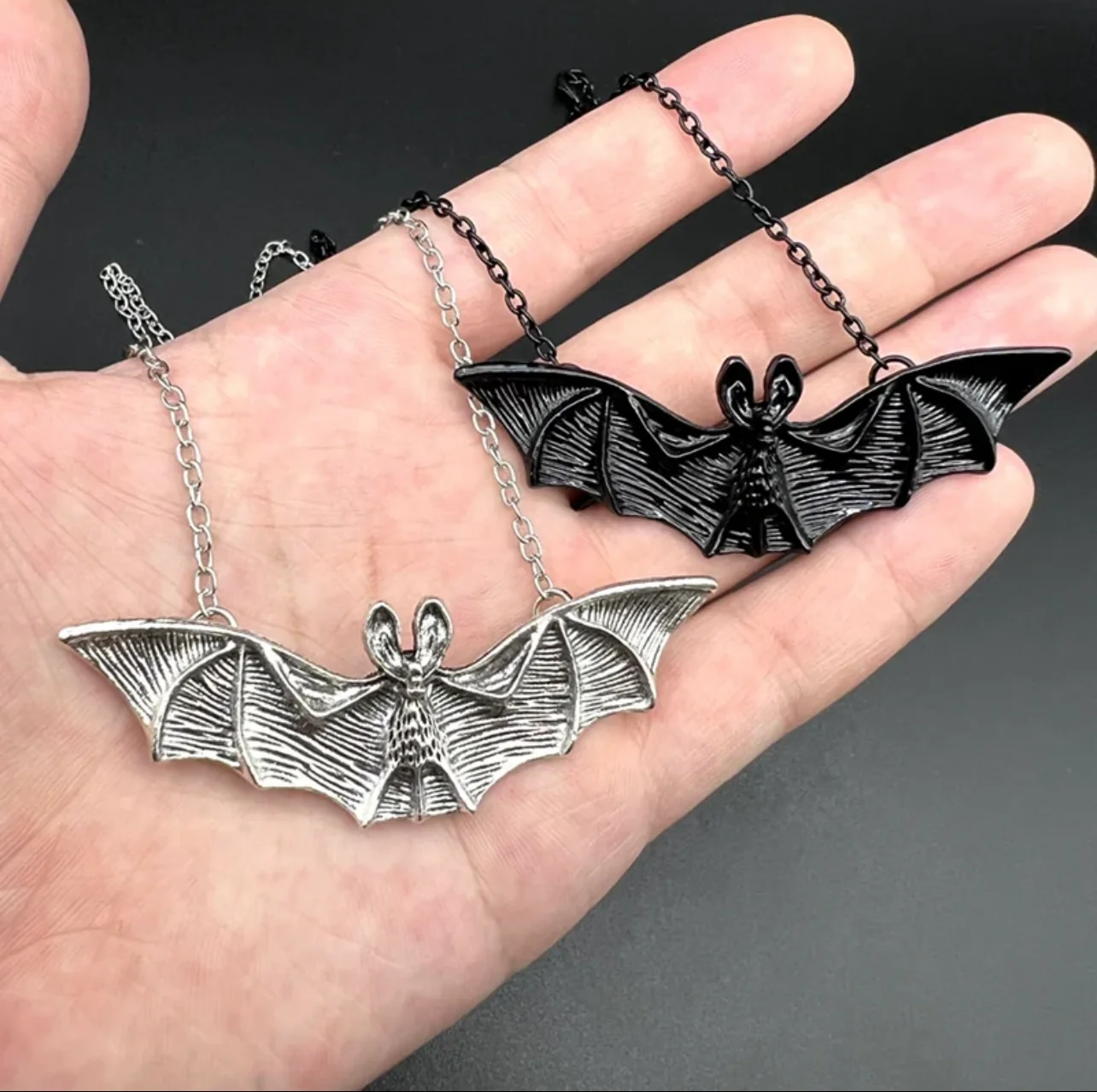 Hanging Bat Necklace - READY TO SHIP