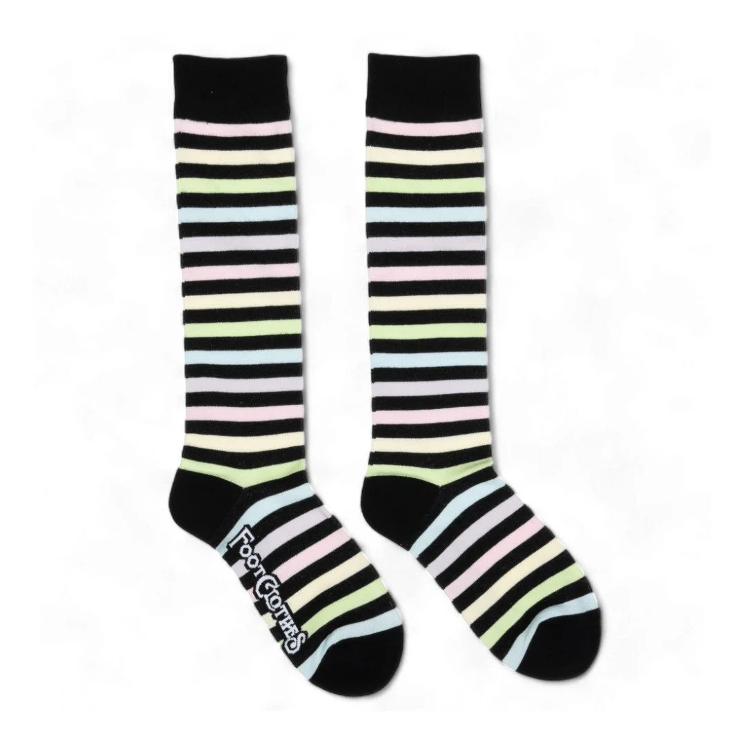 Pastel Rainbow Stripes Knee High Socks - Image 2