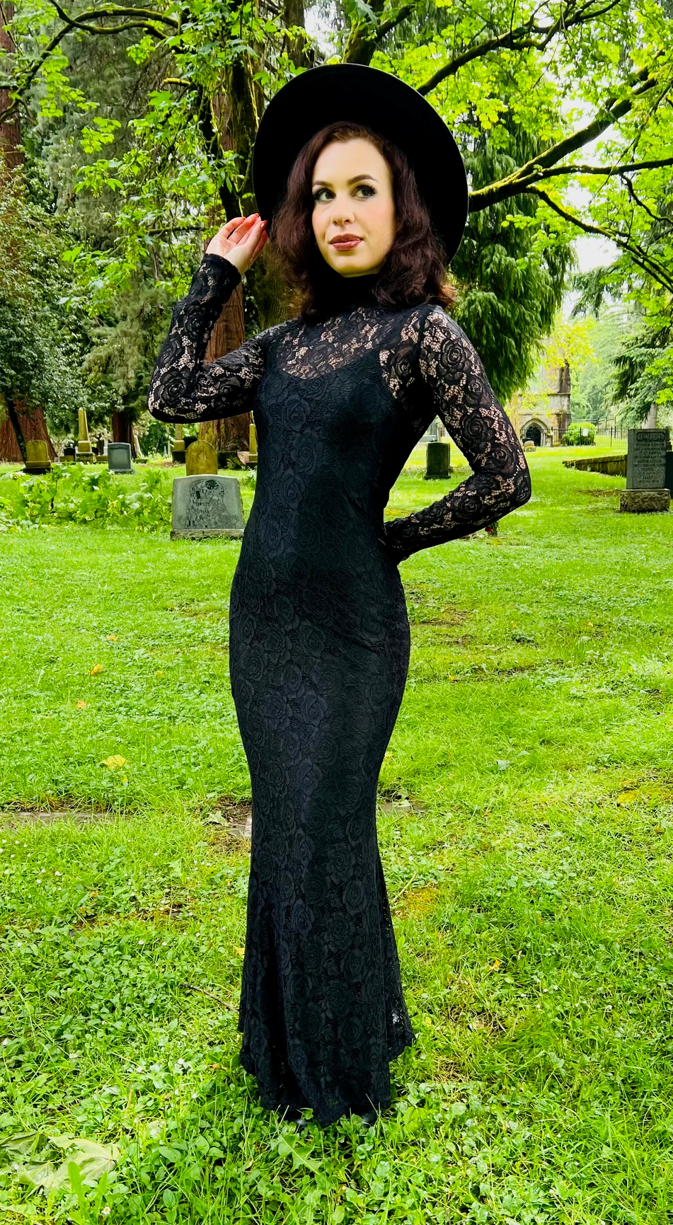 Persephone - Deadly Sheer Floral Lace Maxi dress - READY TO SHIP - Image 3