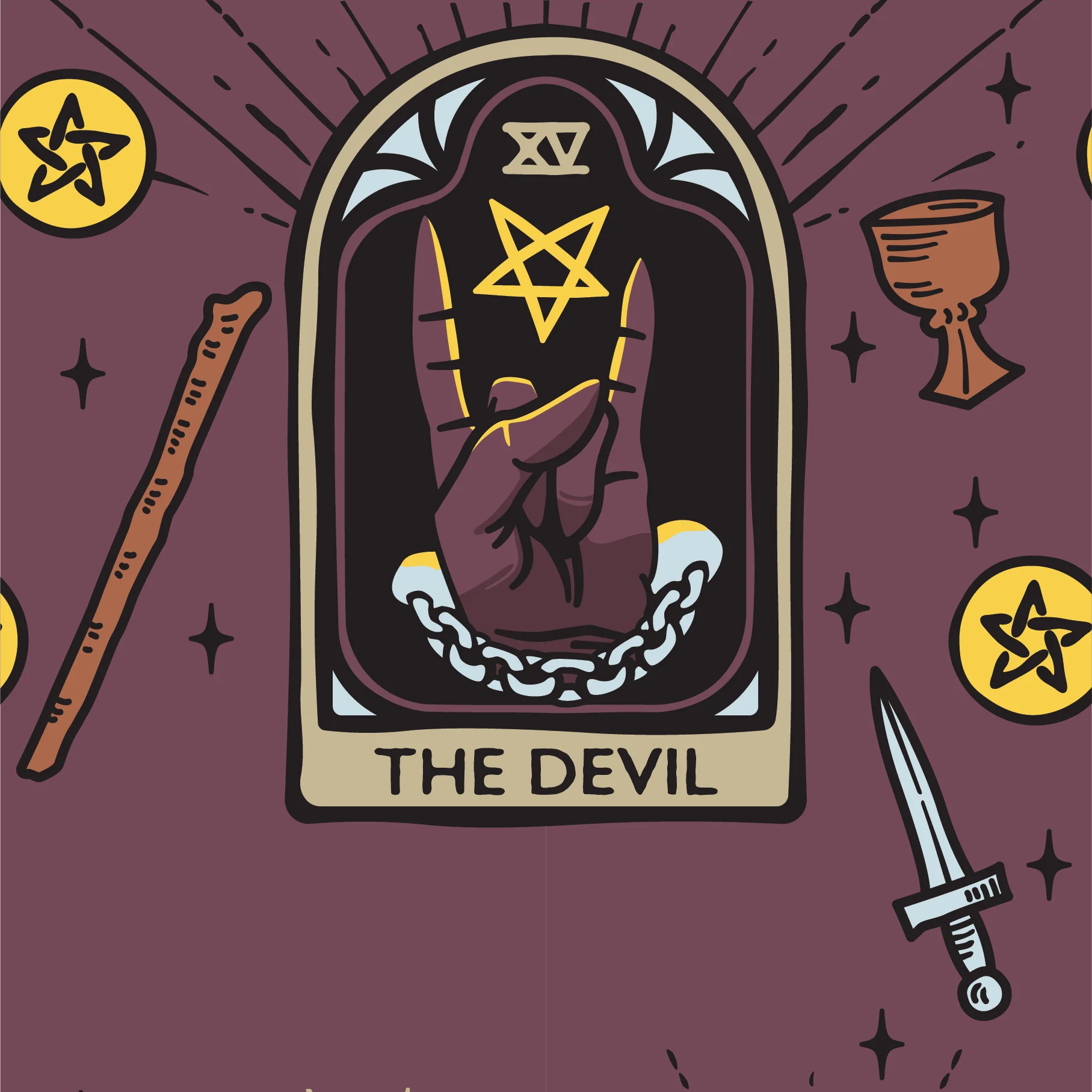 The Devil Tarot Nouveau Crew Socks - Image 5