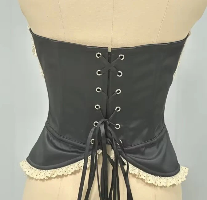 The Odette Corset - Babydoll Satin Waist Cinching Corset - READY TO SHIP - Image 2