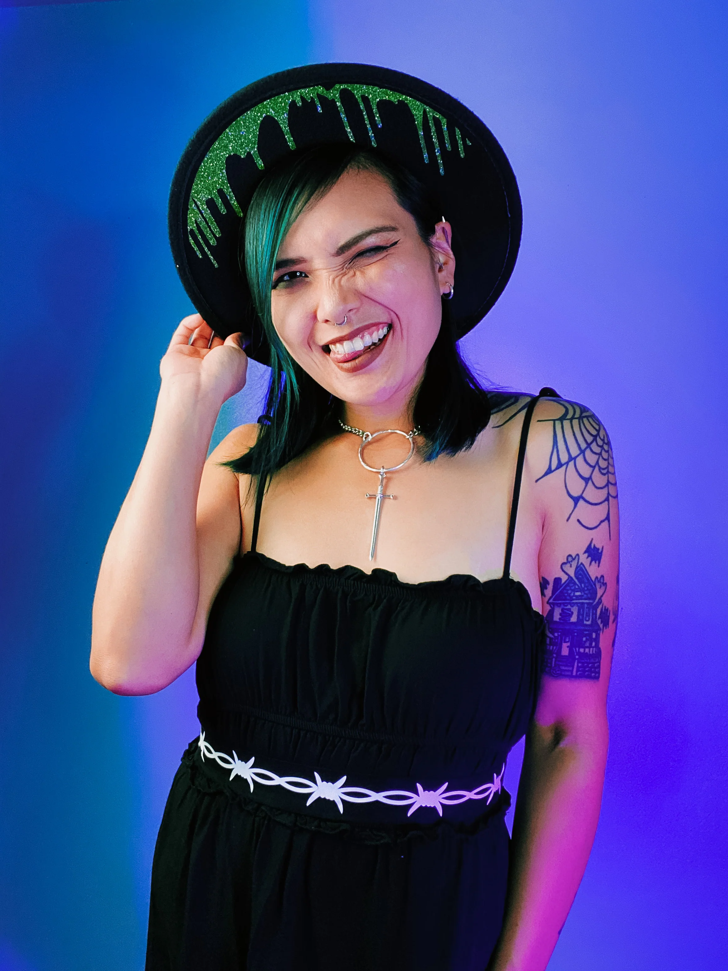 Vegan Felt Hat - Dripping Slime - Image 2