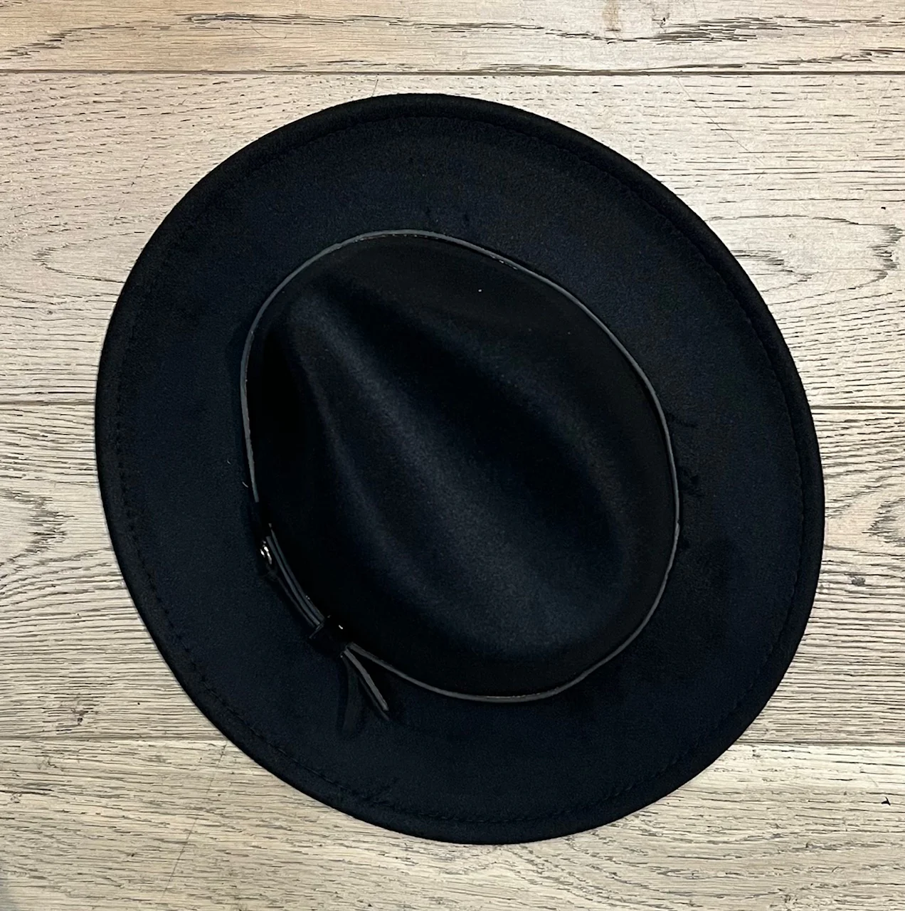 Vegan Felt Wide Brim Hat - Black - Plain - READY TO SHIP