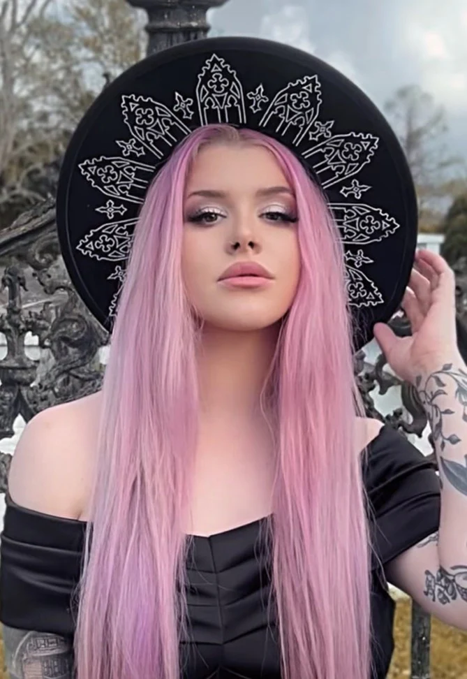 Vegan Felt Wide Brim Hat - XL Brim - "Wrought Iron Crown" - WITCHWOOD X WITCHVOID
