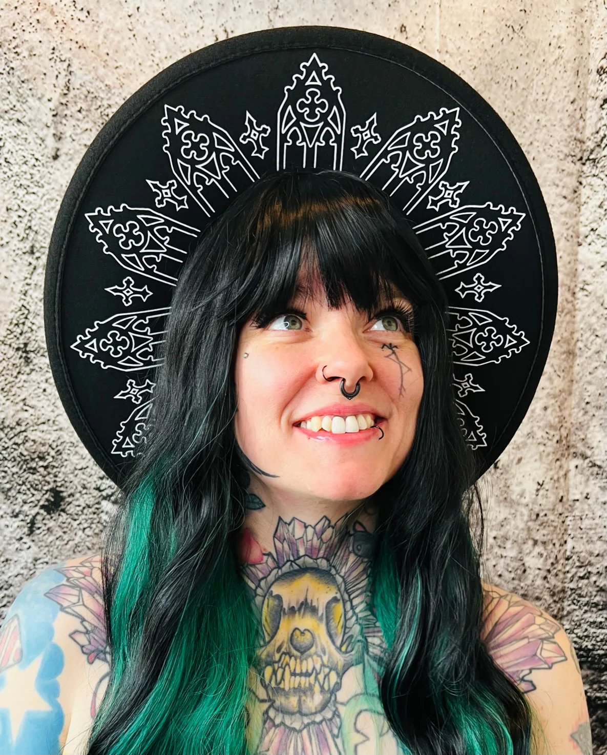 Vegan Felt Wide Brim Hat - XL Brim - "Wrought Iron Crown" - WITCHWOOD X WITCHVOID - Image 4